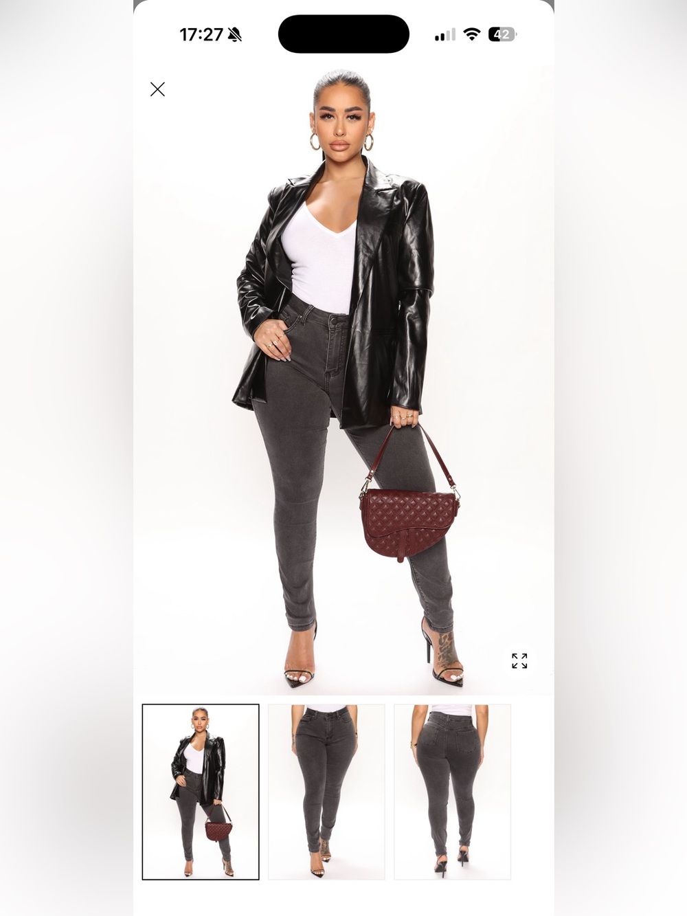 Fashion Nova Hailey Hyper Stretch Skinny Jeans Acid Wash Black